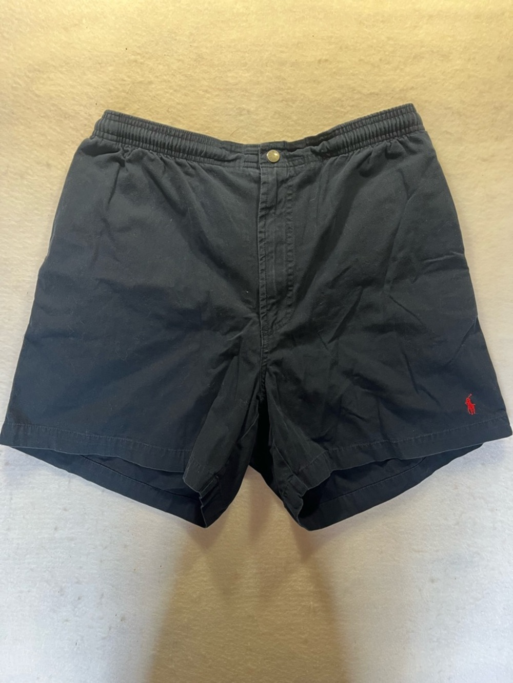 Polo by Ralph Lauren Black Cotton Flat-Front Shorts